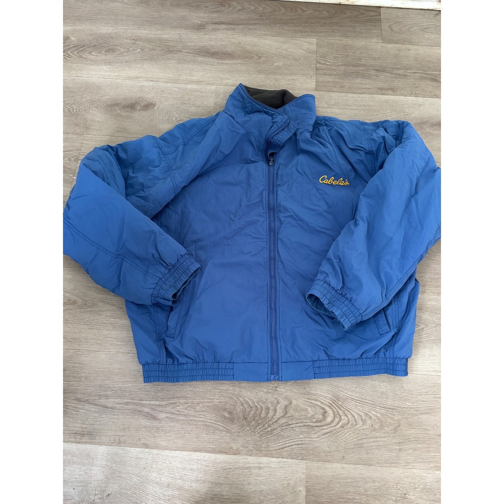 Stillwater Supply Co Cabelas Jacket Mens XL Blue Fleece Lined Nylon Full Zip